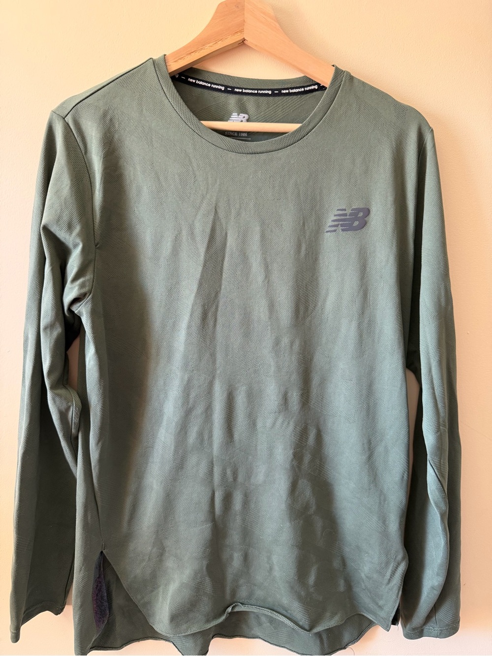 New Balance Olive Green  lightweight’s running shirt